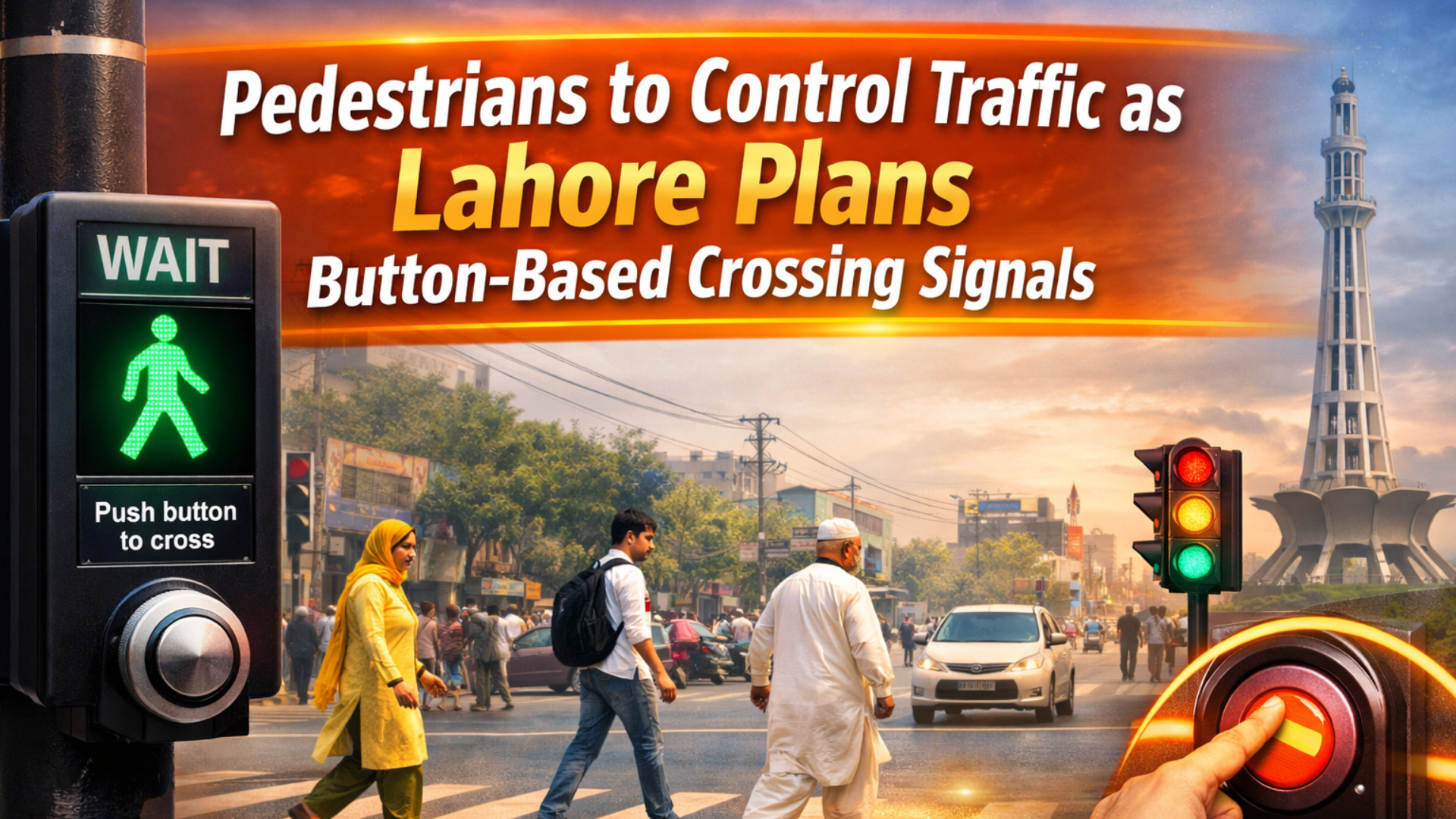 Pedestrians to Control Traffic as Lahore Plans Button-Based Crossing Signals
