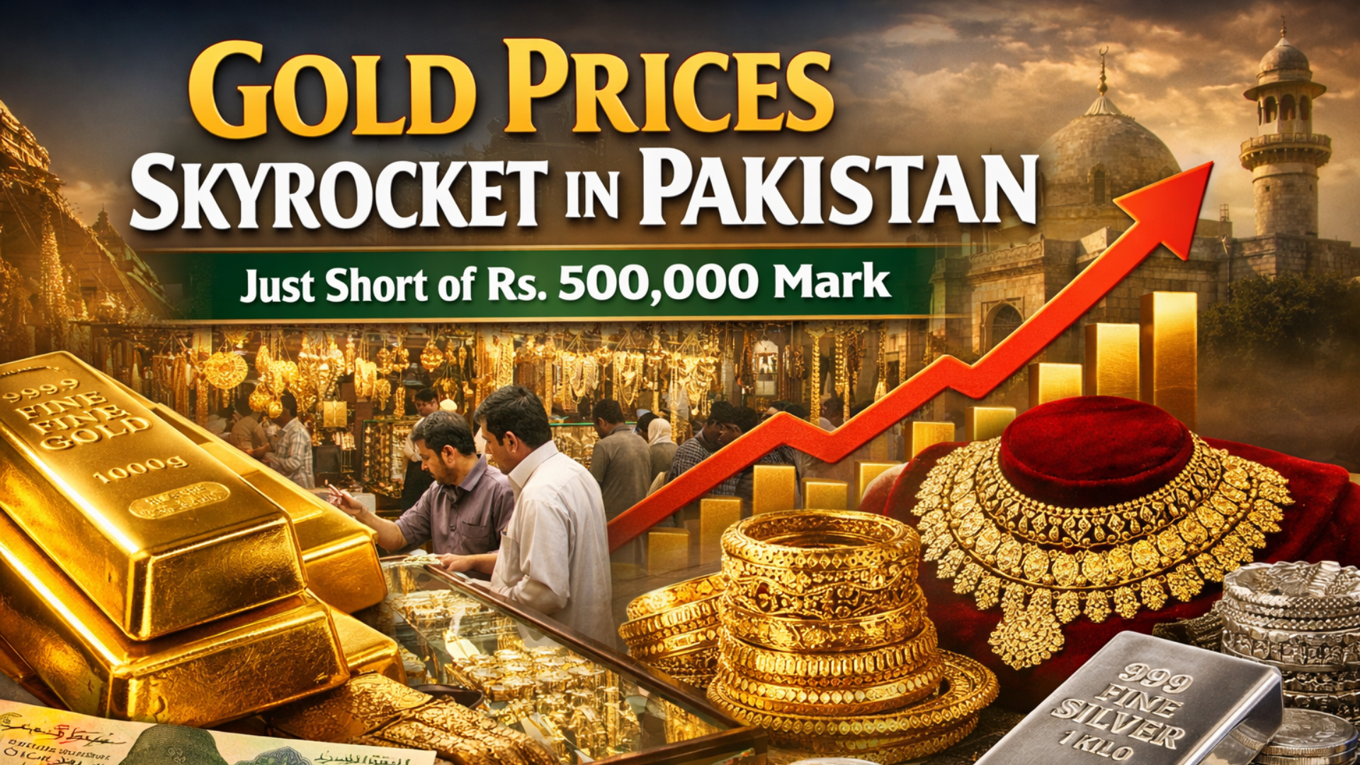 Gold Prices Skyrocket in Pakistan, Just Short of Rs. 500,000 Mark