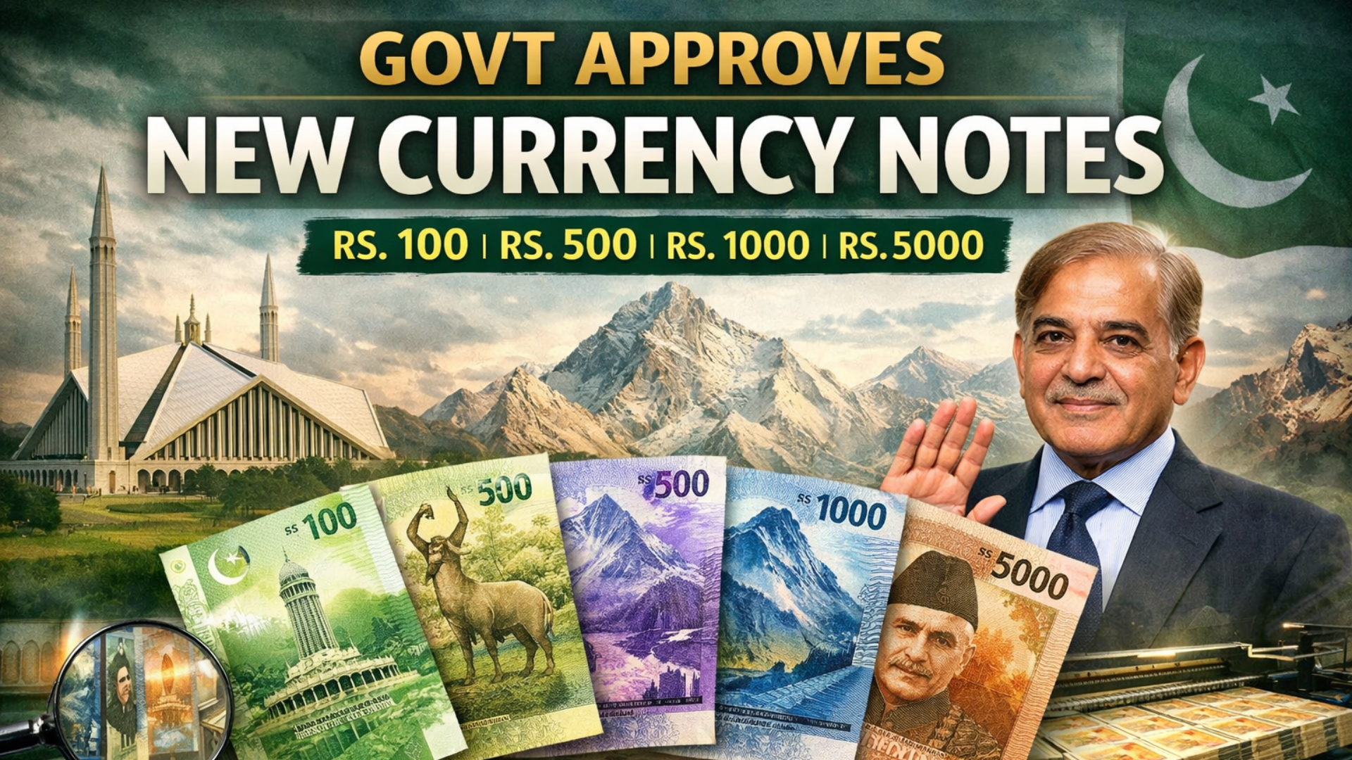 Govt Approves Printing of 4 Currency Notes With New Designs in Pakistan