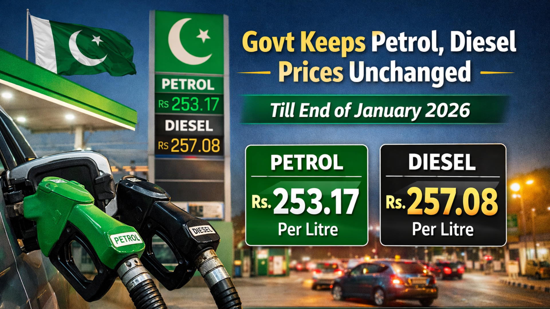 Govt Keeps Petrol, Diesel Rates Unchanged Till End of January 2026