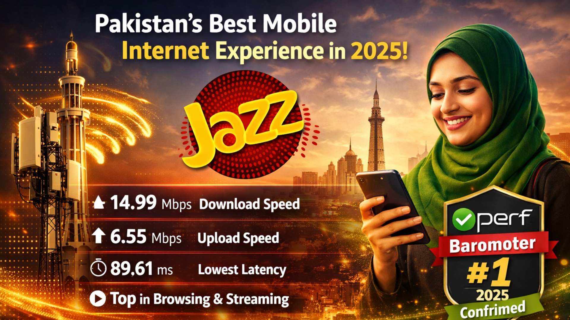 Jazz Delivers Pakistan Best Mobile Internet Experience in 2025, nPerf Barometer Confirms